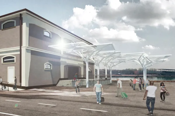 Progetto di coperture e pensiline per i terminal del molo di ponente